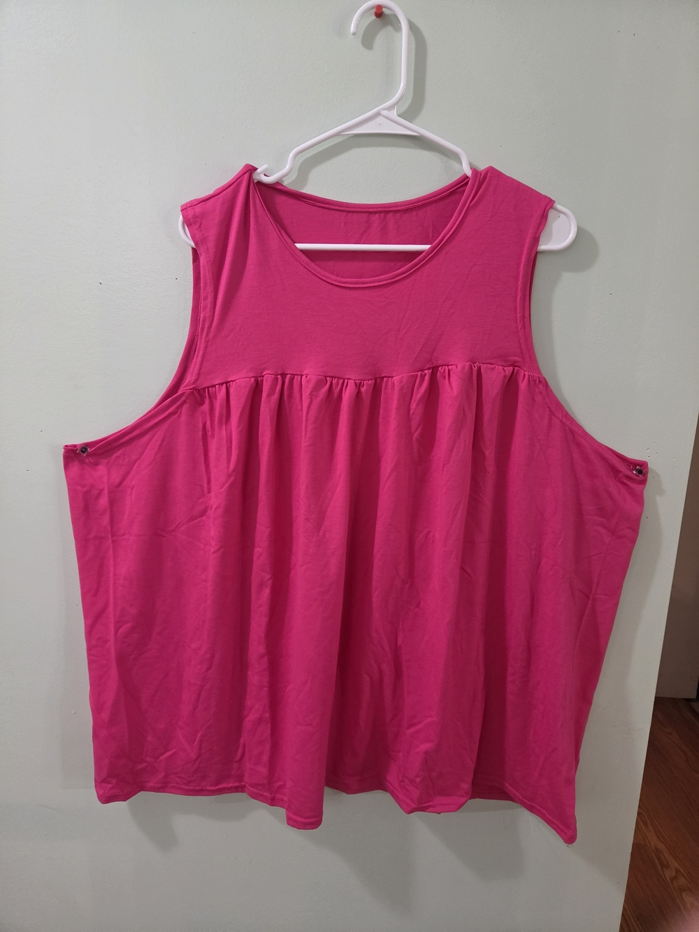 Sleeveless Babydoll Tunic Top in Hot Pink